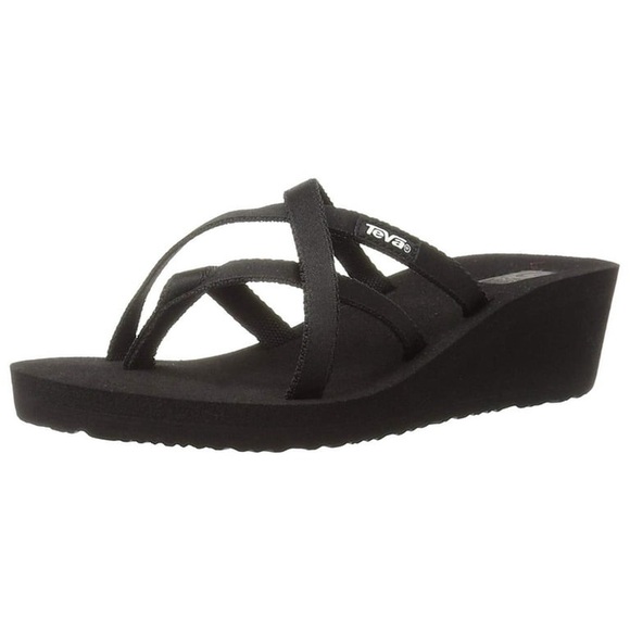 Teva Women's Mush Mandalyn Wedge Ola 2 Black - Size 8 - Picture 1 of 9